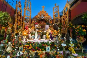 Mexikói holtak napja oltár